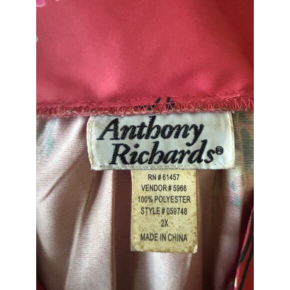 Vintage-Inspired Red Floral Mexican-Style Dress With Short Sleeves & V-Neckline - Picture 7 of 7